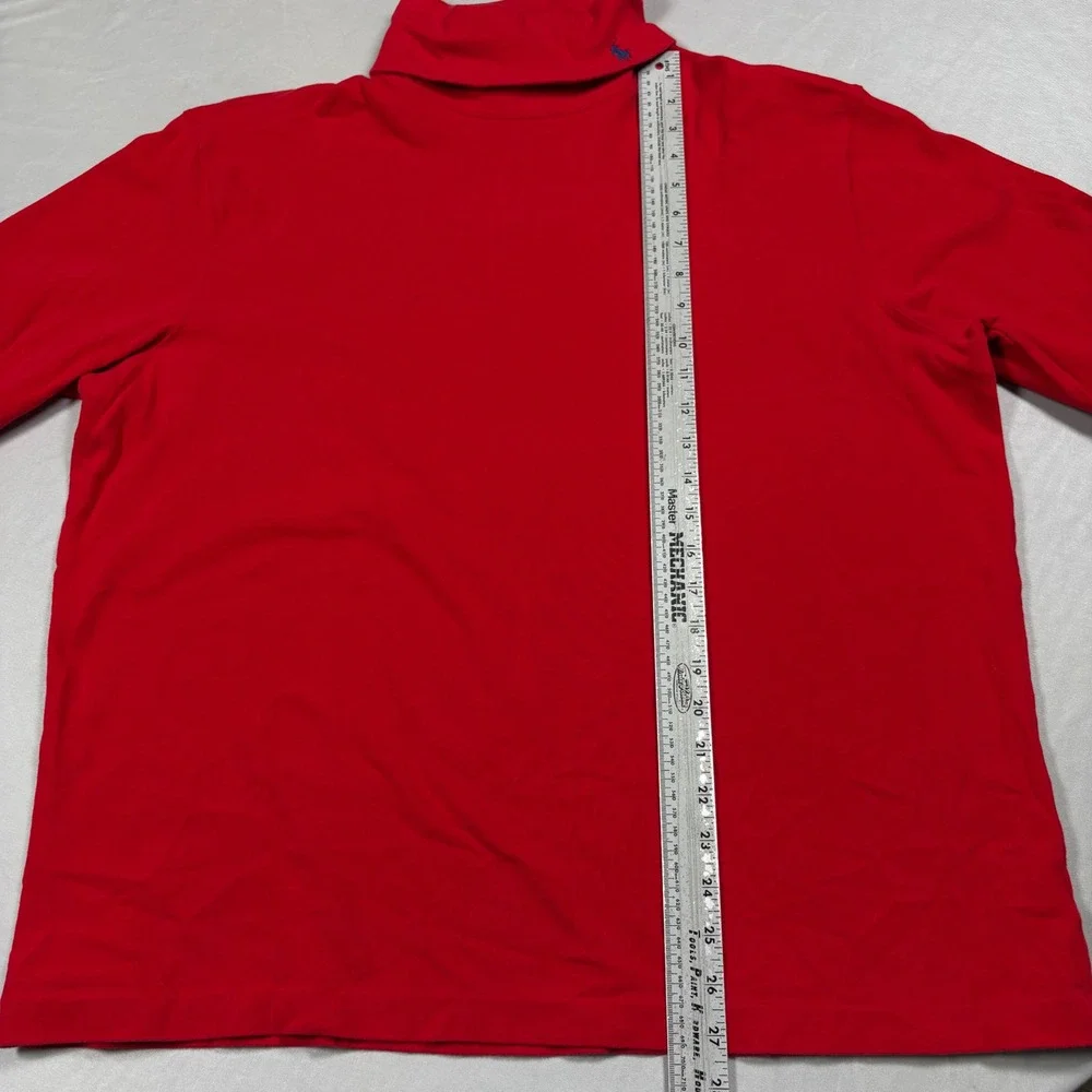 Vintage Polo Ralph Lauren Turtleneck Mens XXL Red Long Sleeve Cotton EUC